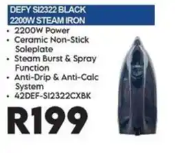 Sounds Great DEFY SI2322 BLACK 2200W STEAM IRON offer