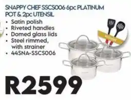 Sounds Great SNAPPY CHEF SCS006 6pc PLATINUM POT & 2pc UTENSIL offer