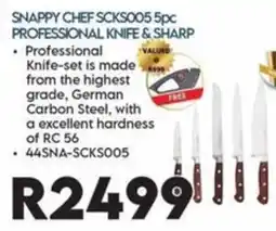 Sounds Great SNAPPY CHEF SCKS005 5pc PROFESSIONAL KNIFE & SHARP offer