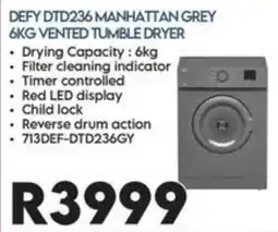 Sounds Great DEFY DTD236 MANHATTAN GREY 6KG VENTED TUMBLE DRYER offer