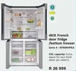 Sounds Great 483L French door fridge /bottom freezer Serie 4 - KFN96VPEA offer