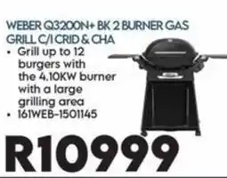 Sounds Great WEBER Q3200N+ BK 2 BURNER GAS GRILL C/I CRID & CHA offer