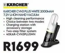 Sounds Great KARCHER CVH3 PLUS WHITE 2000MAH 7.2V L-ION HAND VACUUM offer