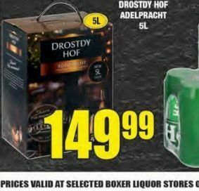 Boxer Drostdy hof wine offer