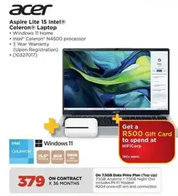 HiFi Corp Acer Aspire Lite 15 Intel Celeron Laptop offer