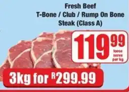 Boxer Fresh Beef T-Bone / Club / Rump On Bone Steak (Class A) offer