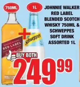 Boxer Liquors Johnnie Walker Red Label Blended Scotch Whisky & Schweppes Soft Drink Assorted offer