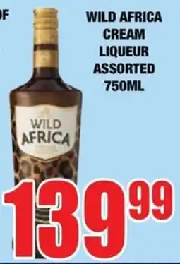 Boxer Liquors WILD AFRICA CREAM LIQUEUR Assorted offer