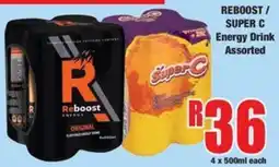Boxer Reboost / Super C Energy Drink Assorted offer