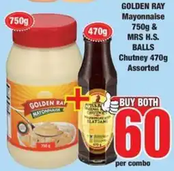 Boxer Golden Ray Mayonnaise & Mrs H.S. Balls Chutney Assorted offer