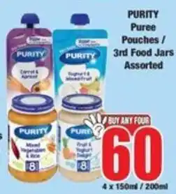 Boxer PURITY Puree Pouches / 3rd Food Jars Assorted offer