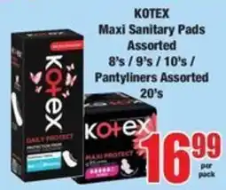 Boxer Kotex Maxi Sanitary Pads Assorted offer