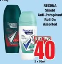 Boxer REXONA Shield Anti-Perspirant Roll On Assorted offer