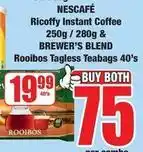 Boxer Nescafé - ricoffy instant coffee & brewer's blend rooibos tagless teabags offer