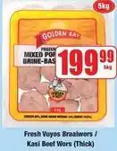 Boxer Golden ray - fresh vuyos braaiwors / kasi beef wors (thick) offer