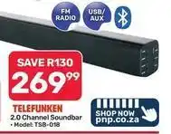 Pick n Pay Hypermarket Telefunken - 2.0 channel soundbar - model: tsb-018 offer
