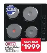 Pick n Pay Hypermarket Defy - 600mm slimline solid hob - model: dhd398 offer