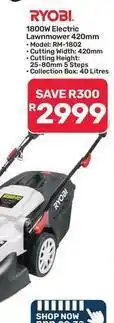 Pick n Pay Hypermarket Ryobi - 1800w electric lawnmower 420mm offer