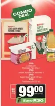 SuperSpar Spar - long grain white parboiled rice, super maize meal, instant noodles, sunflower oil offer