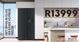 Sounds Great Defy bk glass side by side wd fridge freezer offer