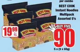 Boxer BEST COOK Instant Noodles Multipack Assorted 5's offer