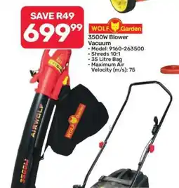 Pick n Pay Hypermarket WOLF Garden 3500W Blower Vacuum offer