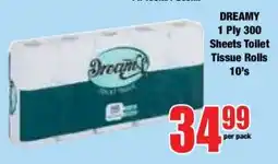 Boxer DREAMY 1 Ply 300 Sheets Toilet Tissue Rolls 10's offer