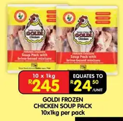 Shoprite GOLDI FROZEN CHICKEN SOUP PACK 10x1kg per pack offer