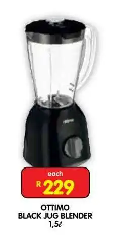 Shoprite OTTIMO BLACK JUG BLENDER 1,5ℓ offer
