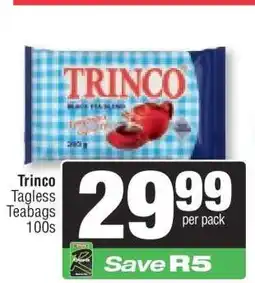 Spar Trinco Tagless Teabags 100s offer