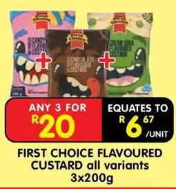 Shoprite FIRST CHOICE FLAVOURED CUSTARD all variants 3x200g offer