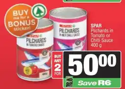 Spar SPAR Pilchards In Tomato or Chilli Sauce 400 g offer