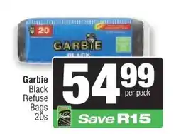 Spar Garbie Black Refuse Bags 20s offer