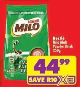 Shoprite NESTLÉ MILO MALT POWDER DRINK 250g offer
