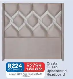 OK Furniture Crystal Queen Upholstered Headboard offer