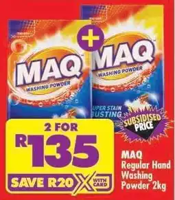 Shoprite MAQ Regular Hand Washing Powder 2kg offer