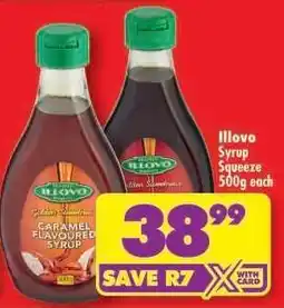 Shoprite Illovo Syrup Squeeze 500g Each offer