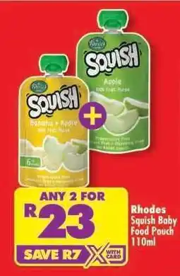 Shoprite Rhodes Squish Baby Food Pouch 110ml offer