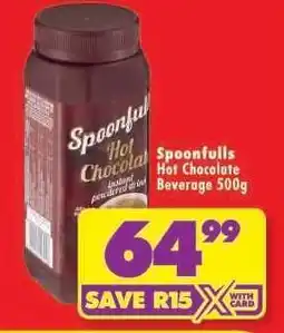 Shoprite Spoonfulls Hot Chocolate Beverage 500g offer