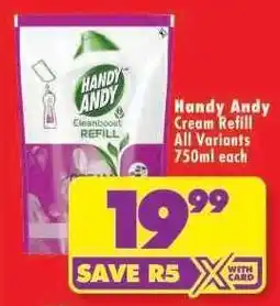 Shoprite Handy Andy Cream Refill All Variants 750ml each offer