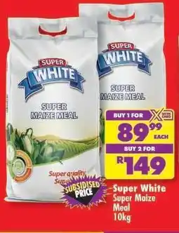 Shoprite SUPER WHITE SUPER MAIZE MEAL 10kg offer