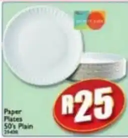 A5 Cash & Carry Paper Plates 50's Plain offer