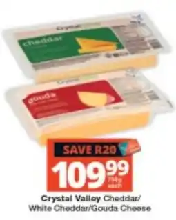 Checkers Crystal Valley Cheddar/White Cheddar/Gouda Cheese offer