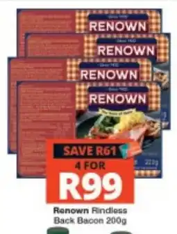 Checkers Renown Rindless Back Bacon offer