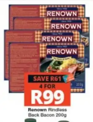 Renown Rindless Back Bacon