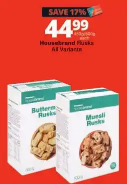 Checkers Housebrand Rusks offer