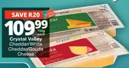 Checkers Crystal Valley Cheddar/White Cheddar/Gouda Cheese offer