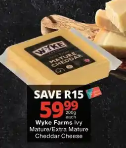 Checkers Wyke Farms Ivy Mature/Extra Mature Cheddar Cheese offer