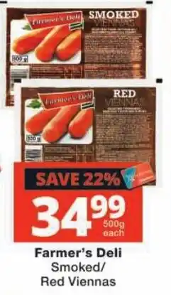 Checkers Farmer's Deli Smoked/ Red Viennas offer