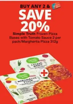 Checkers Simple Truth Frozen Pizza Bases with Tomato Sauce/Margherita Pizza offer